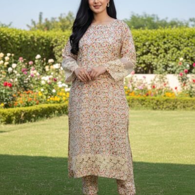 Ivory Garden- Floral Lace Two Piece